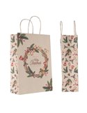 Blister 25 shopper in carta 18x8x24cm natale ghirlanda verde Mainetti Bags 093326