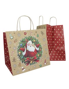 Blister 15 shopper in carta bio kraft 35x22x32cm Big Santa Mainetti Bags 310004101AB15