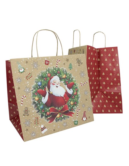 Blister 15 shopper in carta bio kraft 35x22x32cm Big Santa Mainetti Bags 310004101AB15