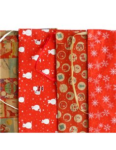Sacchetto carta c/nastro raffia 26x40cm fantasie natale assortite Sadoch REXPK26R 2