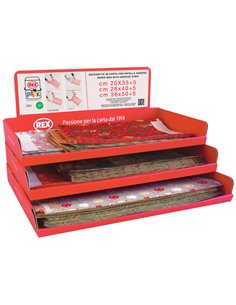 Espositore 150pz sacchetto carta c/patella adesiva natale fantasie e misure asso ESPRXPKNAT