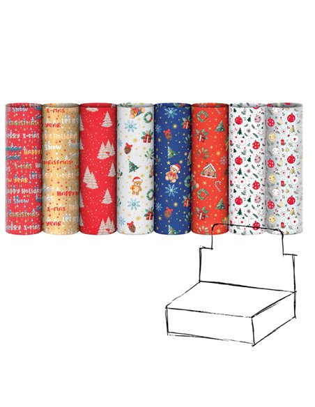 Scatola 100 fogli ecocarta fantasie natale 70X100cm Rex Sadoch EC40002N