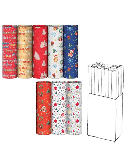 Rotolo ecocarta fantasie natale 70X200cm Rex Sadoch EC3J102N