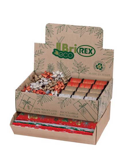 Espositore ecocarta 100fg + 50 stelle + 30 rocchetti fantasie natale Rex Sadoch ECOCOORD02N