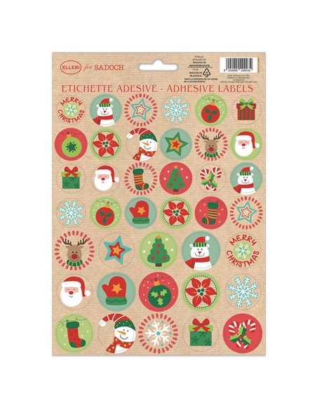 Stickers adesivi fustellati motivi natale fantasie assortite Sadoch 99ETICN03