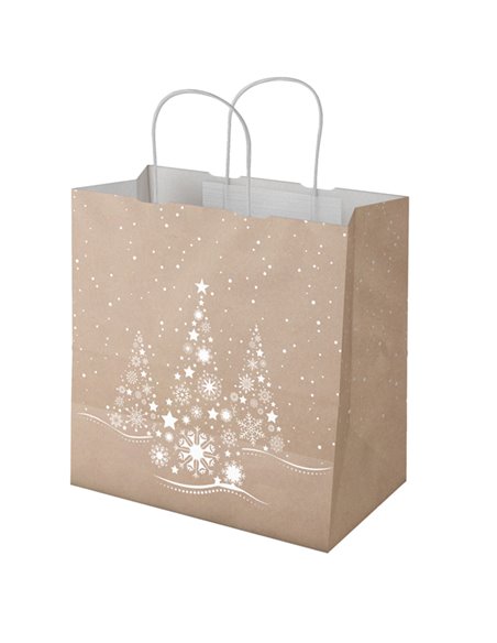 Blister 25 shopper in carta 32x23x35cm Xmas Dream avana/bianco Mainetti 310004604AB25 Mainetti Bags SHOPPERS E SACCHETTI REGALO