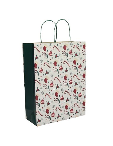 Blister 25 shopper in carta 26x11x34,5cm Xmas Candy Mainetti 095603