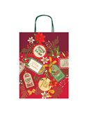 Shopper collezione Tanti Auguri c/manici in carta ritorta 16x21x8cm fantasia nat SDX16458J