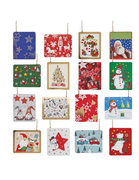 Segnapacco natale c/cordoncino fantasie assortite Sadoch 20554