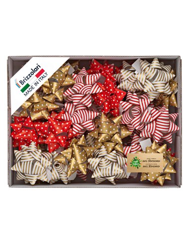50 stelle nastro ecocarta 15mmxØ6,5cm fantasie assortite natale Brizzolari 024670S2