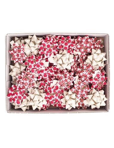 50 stelle nastro carta erba 15mmxØ6,5cm fantasie assortite natale Brizzolari 02740500