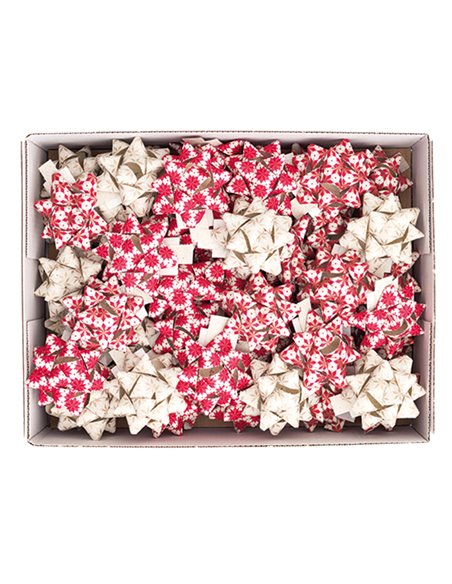 50 stelle nastro carta erba 15mmxØ6,5cm fantasie assortite natale Brizzolari 02740500