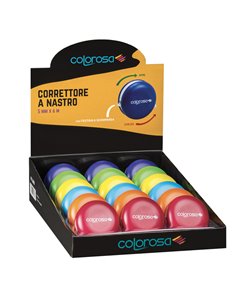 Espositore 18 nastri correttore 5mmx6mt Colorosa RiPlast 360010