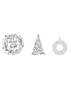 Set 3 stencil su foglio A2 a tema "NATALE" Securit WD-3A2-XM