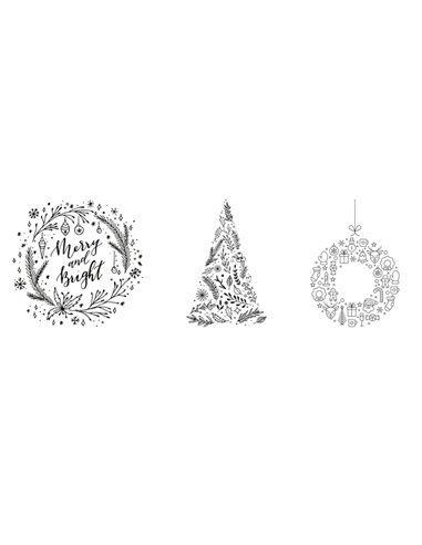 Set 3 stencil su foglio A2 a tema "NATALE" Securit WD-3A2-XM