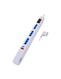 Multipresa piatta SLIM90 con interruttore ricarica rapida cavo 1,5m MKC 492518895 MKC CAVI-PRESE-PROLUNGHE