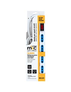 Multipresa piatta SLIM90 con interruttore 4 prese cavo 1,5m MKC 492518896 MKC CAVI-PRESE-PROLUNGHE 2