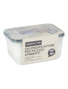 BOX DEUMIDIFICATORE PER AMBIENTE 280gr/600ml NO PROFUMO PERFETTO 17955 PERFETTO ASSORBIUMIDITA'-PROFUMATORI-CANDELE