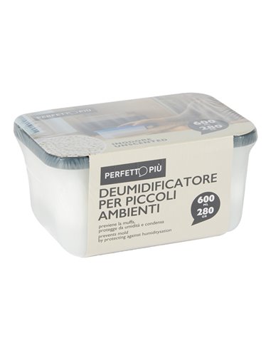 BOX DEUMIDIFICATORE PER AMBIENTE 280gr/600ml NO PROFUMO PERFETTO 17955 PERFETTO ASSORBIUMIDITA'-PROFUMATORI-CANDELE