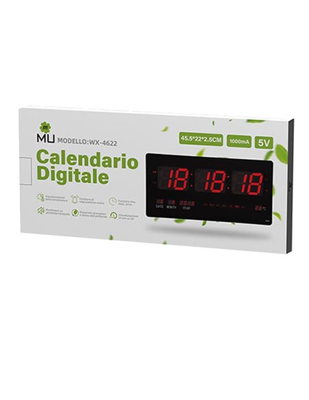 Orologio calendario digitale a led 51x3,5x23,5cm(delist) WX-4622